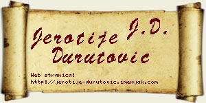 Jerotije Durutović vizit kartica